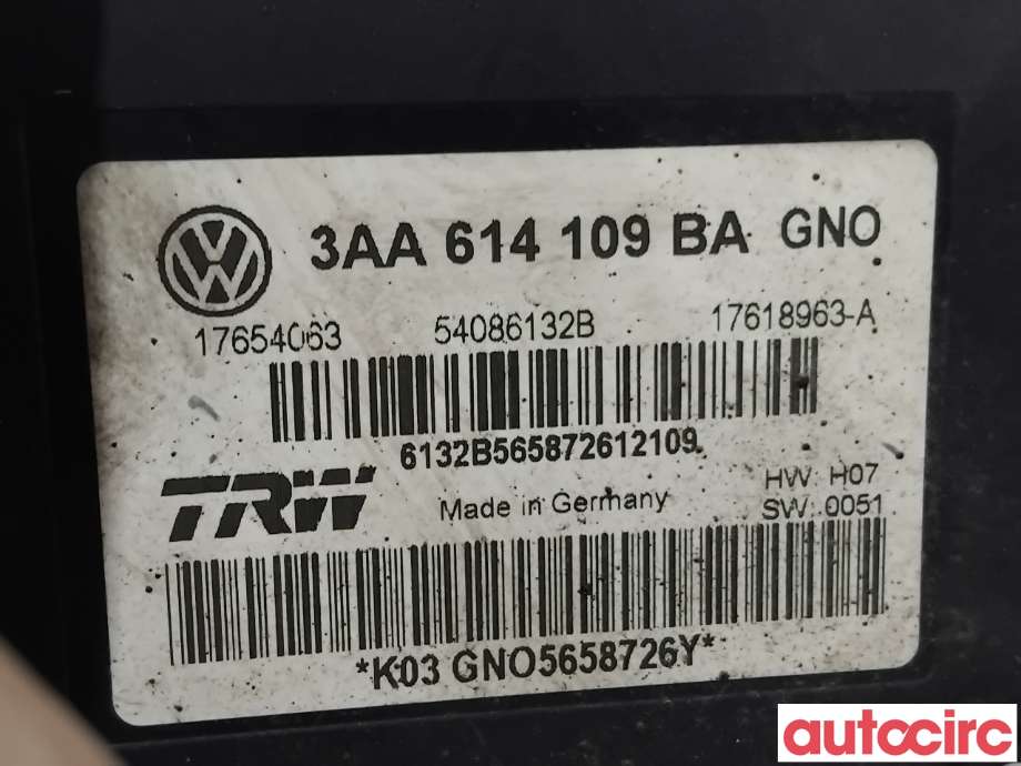 ABS sentral til VW Passat 2011-2015 (B7) (B7) (3AA614109BA|54086132B|)
