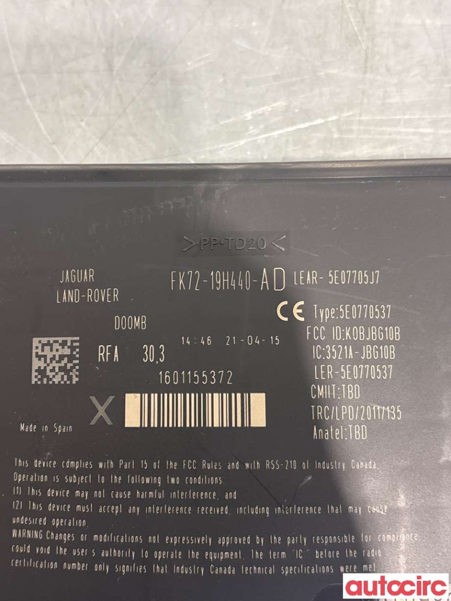 Styreenhet nøkkelfri/keyless til Land Rover Range Rover, Evoque 2011-2019 (Type I)  (LR071651|)