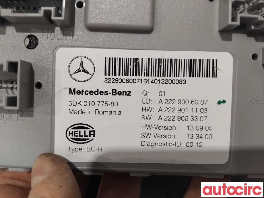 Styreenhet diverse til Mercedes C-Klasse 2014-2018 (Fase 1) (W205) (W205) (A2229009708|5DK010775-80|)