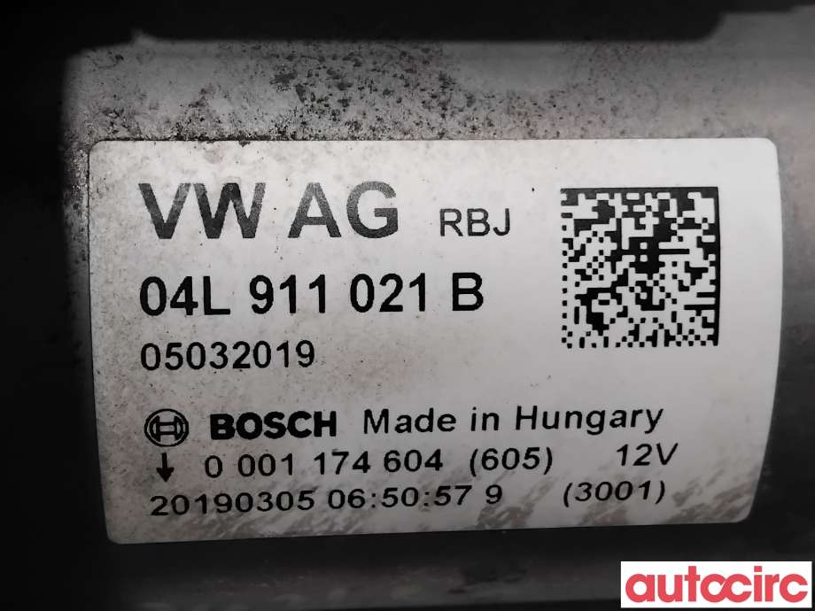 Starter diesel til Audi A4 2015-2019 (Type V, Fase 1) (B9) (B9) (AUDI|04L911021BX|0001174604|04L911021B)