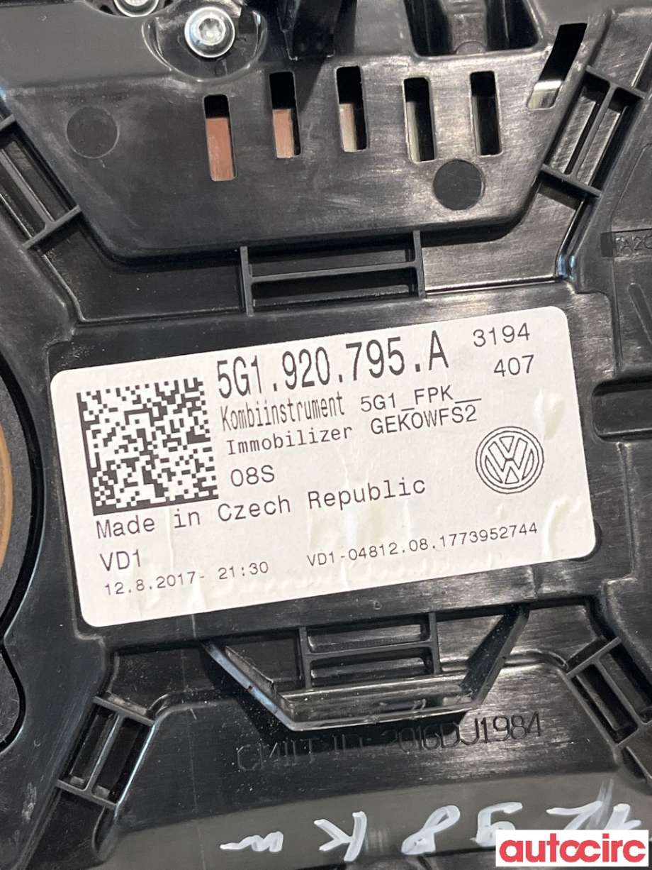 Instrumentpanel til VW e-Golf 2017-2020 (Fase 2)  (5G1920795A|)