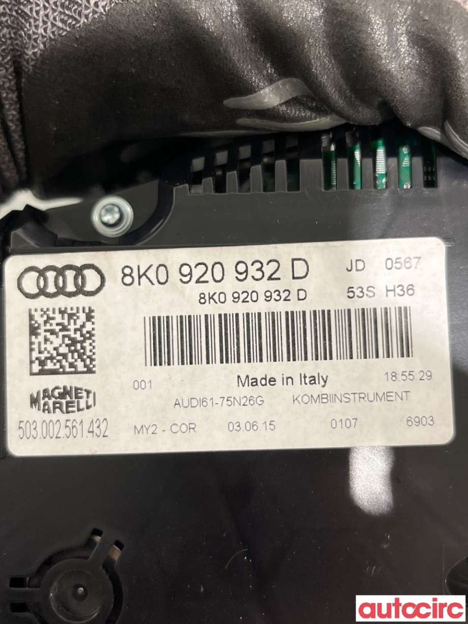Instrumentpanel til Audi A4 2007-2014 (Type IV) (B8) (B8) (8K0920932D|)