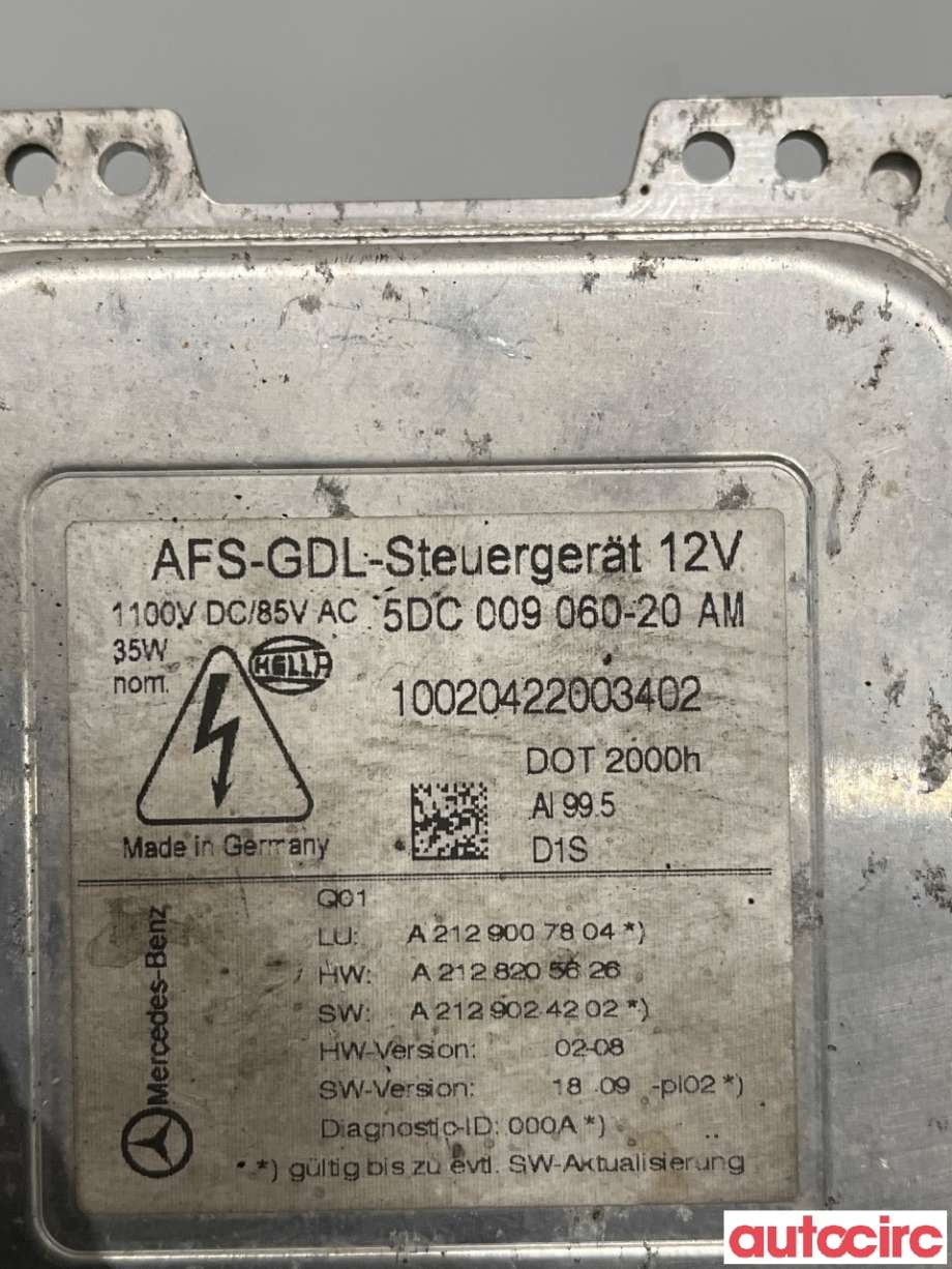 Styreenhet xenon/ballast til Mercedes E-Klasse 2009-2013 (Fase 1) (W212) (W212) (A2129007804|5DC009060-20|)