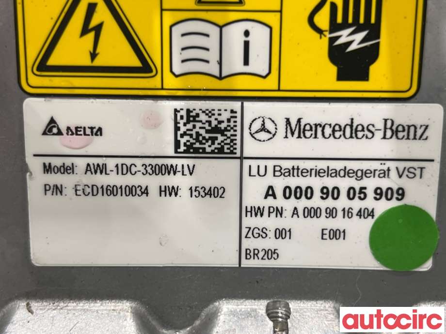 Batterilader (OBC - On Board Charger) til Mercedes C-Klasse 2018-2021 (Fase 2) (W205) (W205) (MERCEDES|A0009005909|AWL-1DC-3300W-LV)