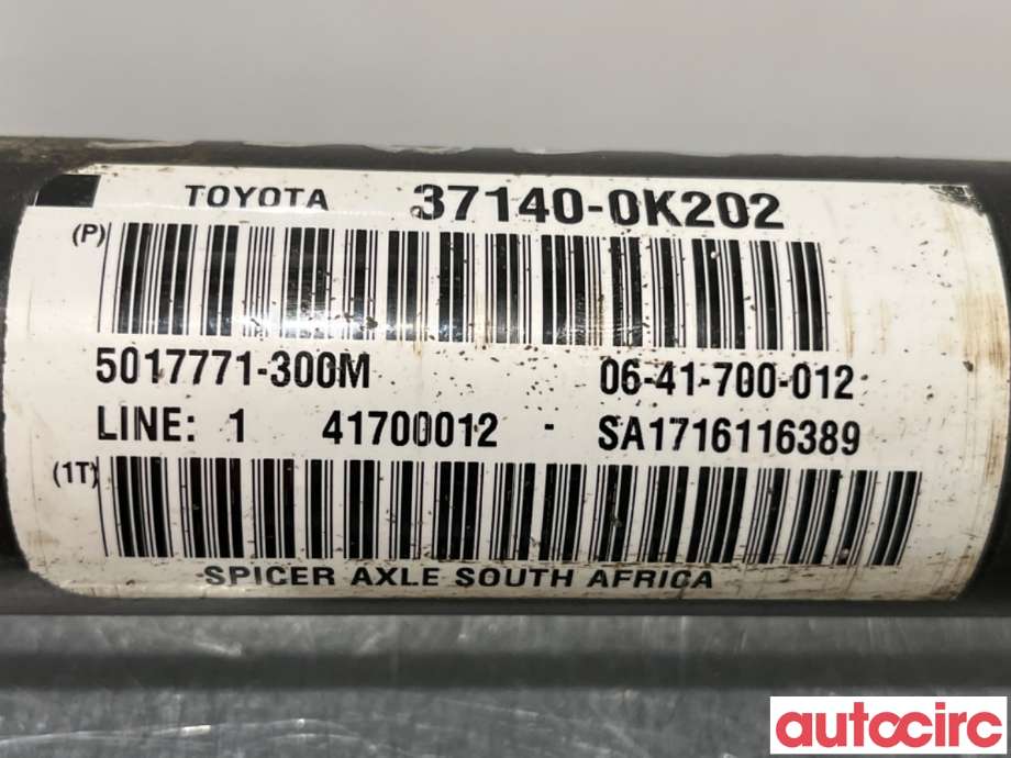 Mellomaksel fremre til Toyota Hilux 2016-2020  (TOYOTA|371400K202||37140-0K202)