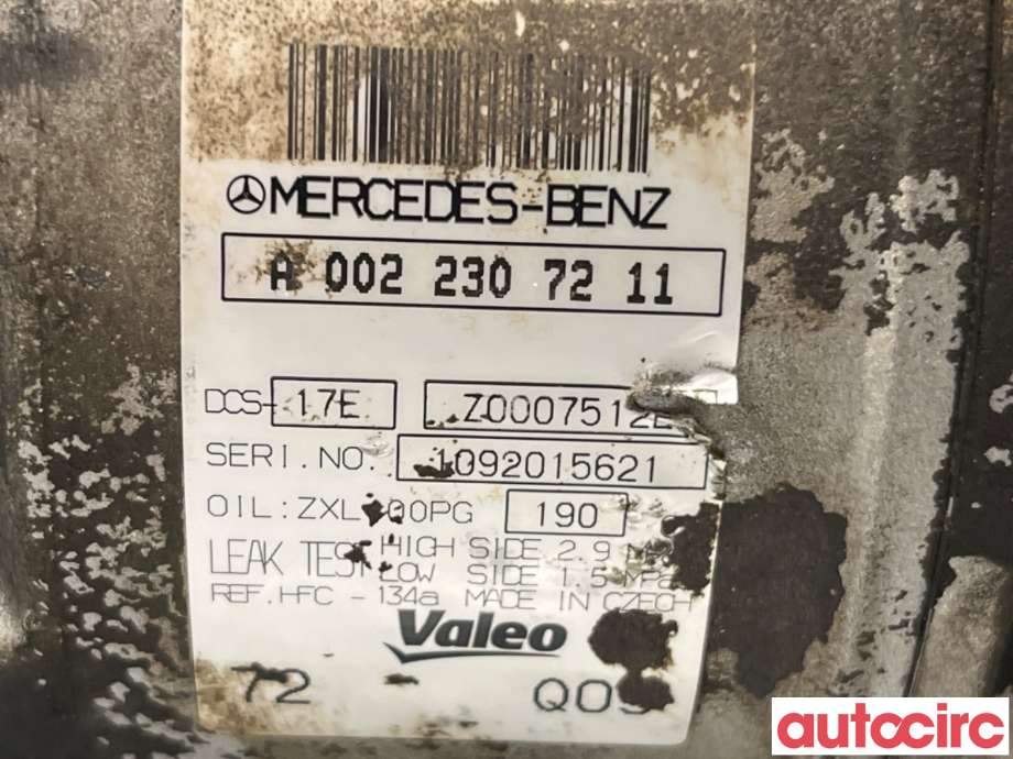 Aircondition kompressor til Mercedes Vito/Viano 2010-2014 (Fase 2) (W639) (W639) (MERCEDES|A0022307211|DCS-17E)