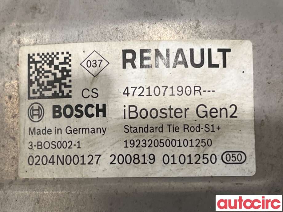 Bremsekraft-forsterker til Renault Zoe 2013-2019 (Fase 1)  (RENAULT|472107190R|0204N00127|460075118R)