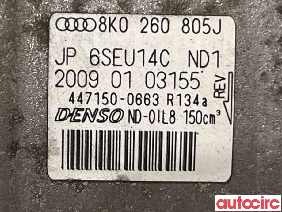 Aircondition kompressor til Audi Q5 2008-2012 (Type I, Fase 1)  (AUDI|8K0260805J|447150-0663)