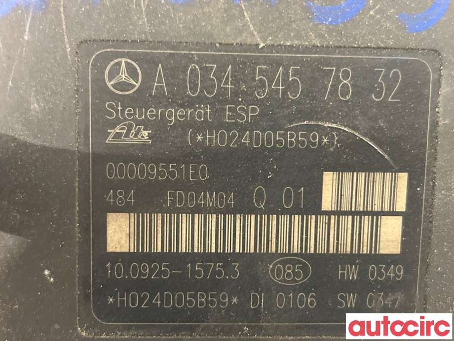 ABS sentral til Mercedes C-Klasse 2004-2007 (Fase 2) (W203) (W203) (MERCEDES|A0044316212|100925-15753|A0054313012)