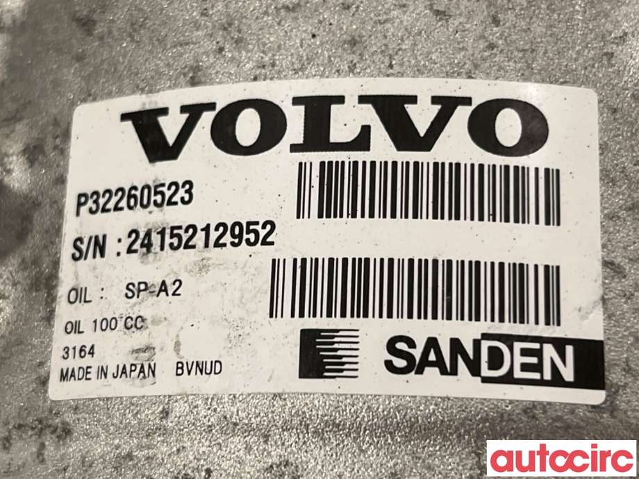 Aircondition kompressor til Volvo XC60 2017-->> (Type II)  (VOLVO|36012838|3164|32260523)