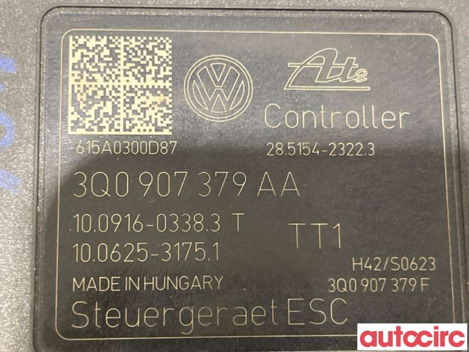 ABS sentral til VW Golf VII 2012-2017 (Fase 1)  (VOLKSWAGEN|3Q0614517AF|100916-03383|3Q0614517AA)