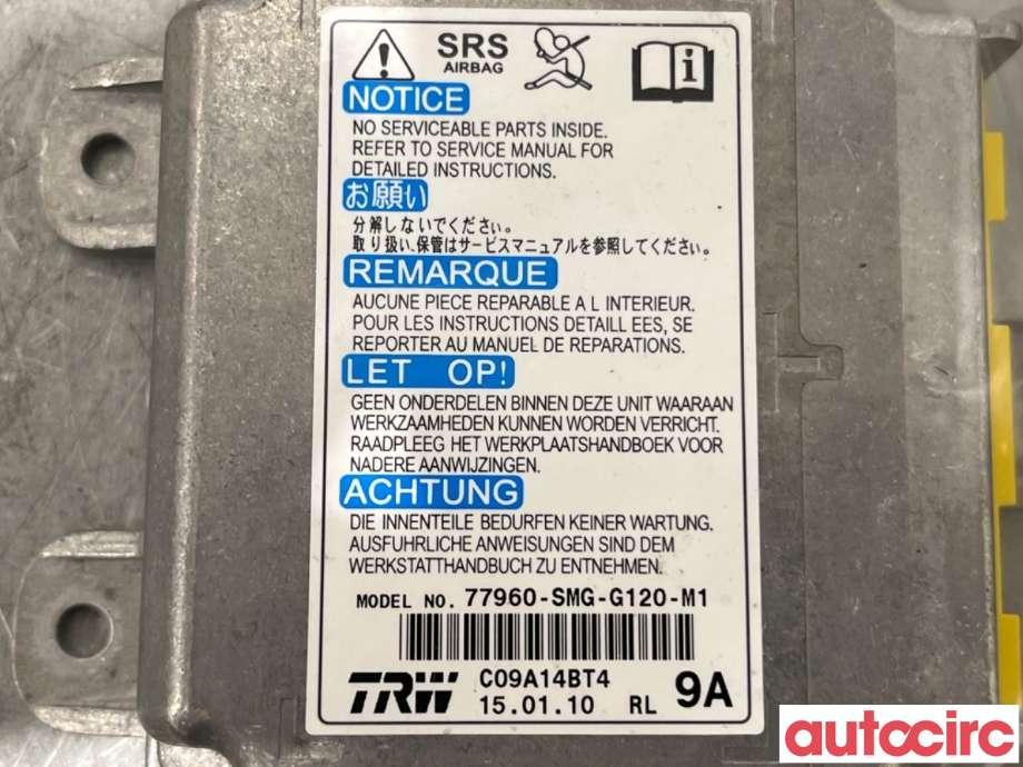 Airbag elektronikk til Honda Civic 2006-2011 (Type VIII)  (HONDA|77960SMGG11||77960-SMG-G120-M1)