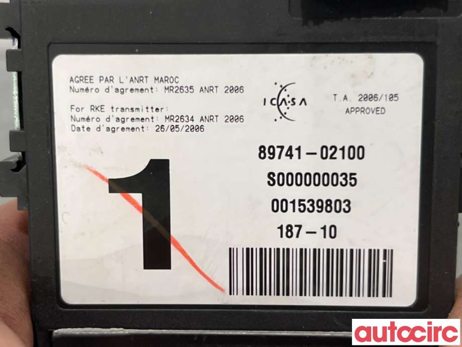 Styreenhet nøkkelfri/keyless til Toyota Auris 2010-2012 (Type I, Fase 2)  (TOYOTA|8974102100|MR2635|89741-02100)