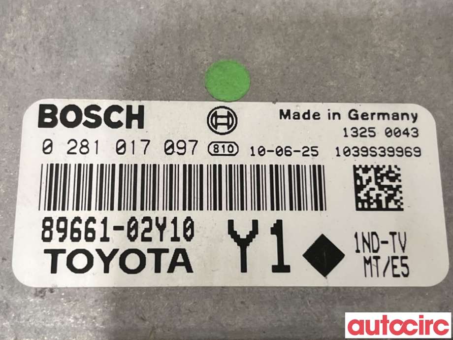 Styreenhet motor til Toyota Auris 2010-2012 (Type I, Fase 2)  (TOYOTA|896600ZE10|0281017097|89661-02Y10)