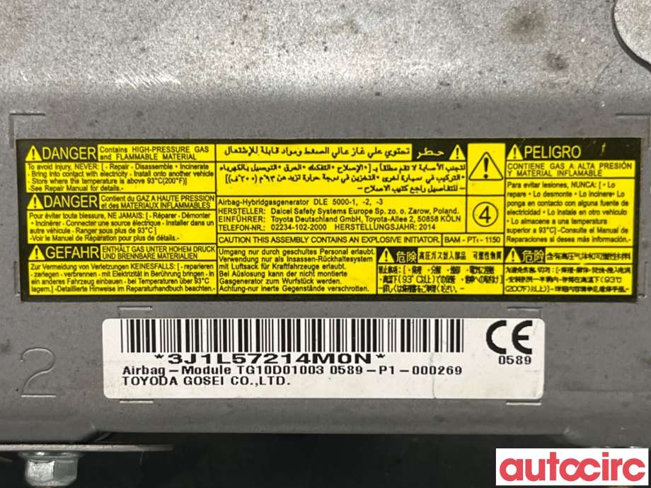 Airbag kne til Toyota Yaris 2012-2014 (Type III, Fase 1)  (TOYOTA|739000D031C0|)