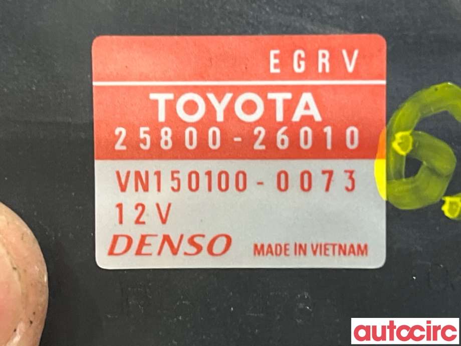 EGR-ventil til Toyota RAV4 2013-2015 (Type IV, Fase 1)  (TOYOTA|2580026010|VN150100-0073|25800-26010)