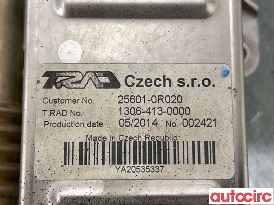 EGR-kjøler til Toyota RAV4 2013-2015 (Type IV, Fase 1)  (TOYOTA|256010R020|1306-413-0000|25601-0R020)