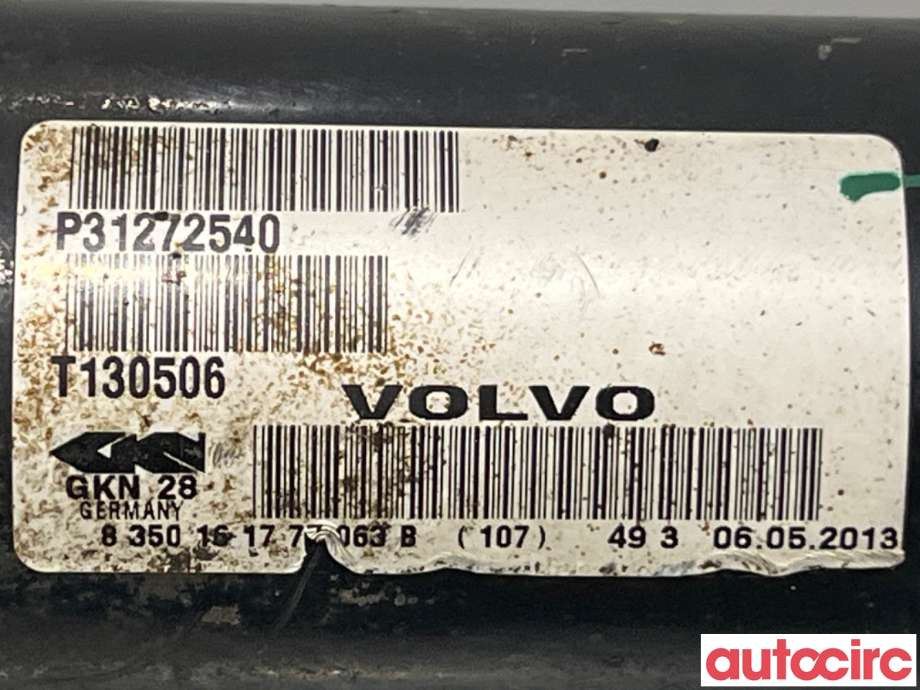 Drivaksel høyre foran til Volvo XC70 2014-2016 (Type II, Fase 2)  (VOLVO|36011304||31272540)