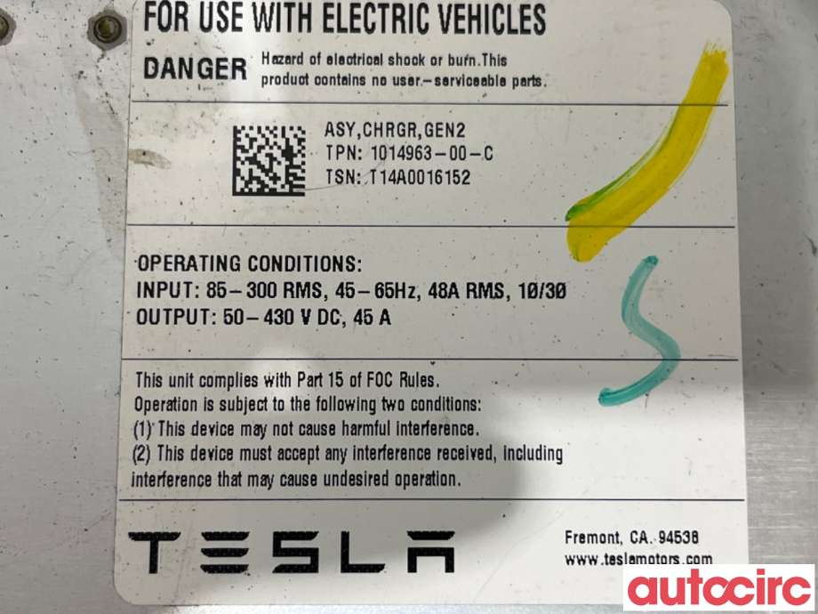 Batterilader (OBC - On Board Charger) til Tesla Model S 2013-2016 (Fase 1)  (TESLA|1014963-00-C|)