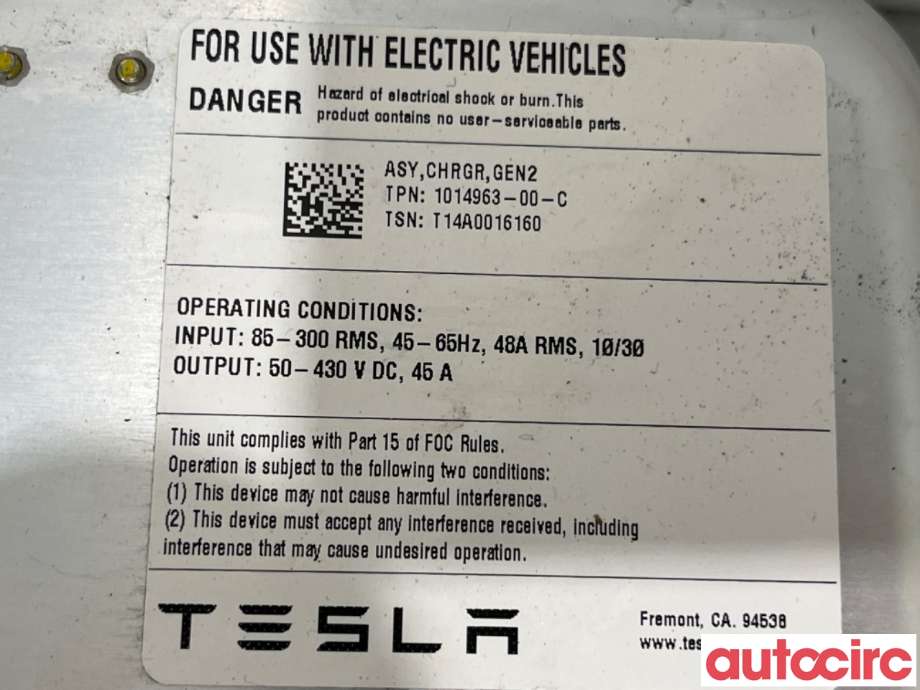 Batterilader (OBC - On Board Charger) til Tesla Model S 2013-2016 (Fase 1)  (TESLA|1014963-00-C|)