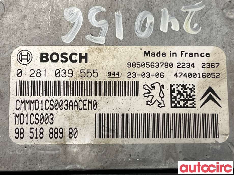 Styreenhet motor til Citroën Berlingo 2019-->> (Type III)  (CITROEN|1687815180|0281039555|9851888980)