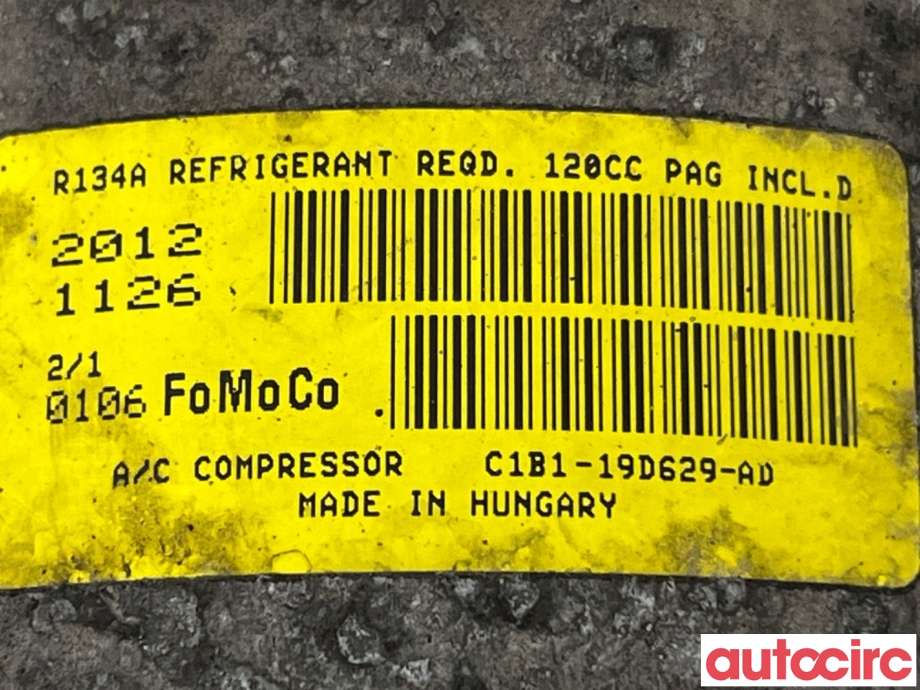 Aircondition kompressor til Ford Fiesta 2013-2017 (Type VI, Fase 2)  (FORD|2163335||C1B1-19D629-AD)