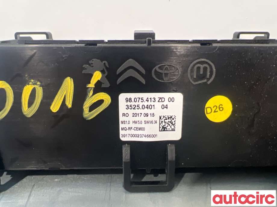 Varmeapparat betjening til Peugeot Expert 2016-->> (Type III)  (PEUGEOT|98075413ZD|35250401|98340409ZD)