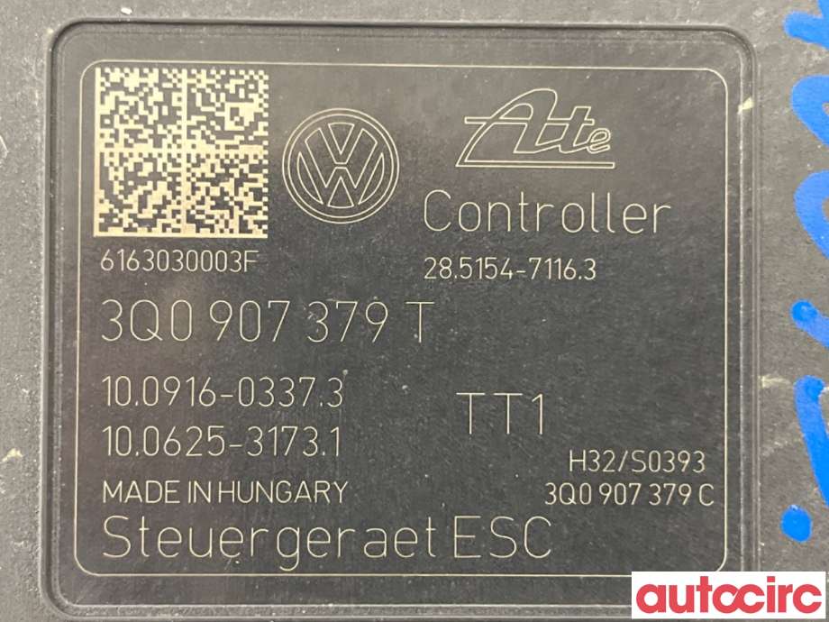 ABS sentral til Škoda Octavia 2013-2016 (Type III, Fase 1) (SKODA|3Q0614517T|100916-03373)