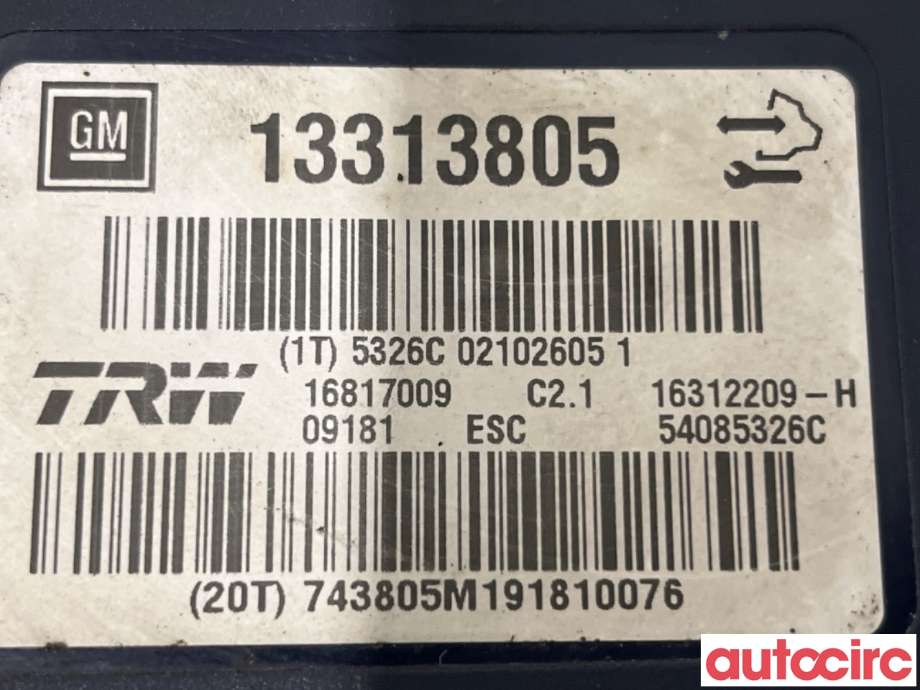 ABS sentral til Opel Insignia A 2009-2014  (OPEL|22757652|16817009|13313805)