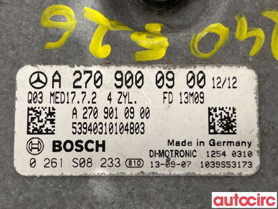 Styreenhet motor til Mercedes CLA 2013-2019 (C117) (C117) (MERCEDES|A2709000900|0261S08233)