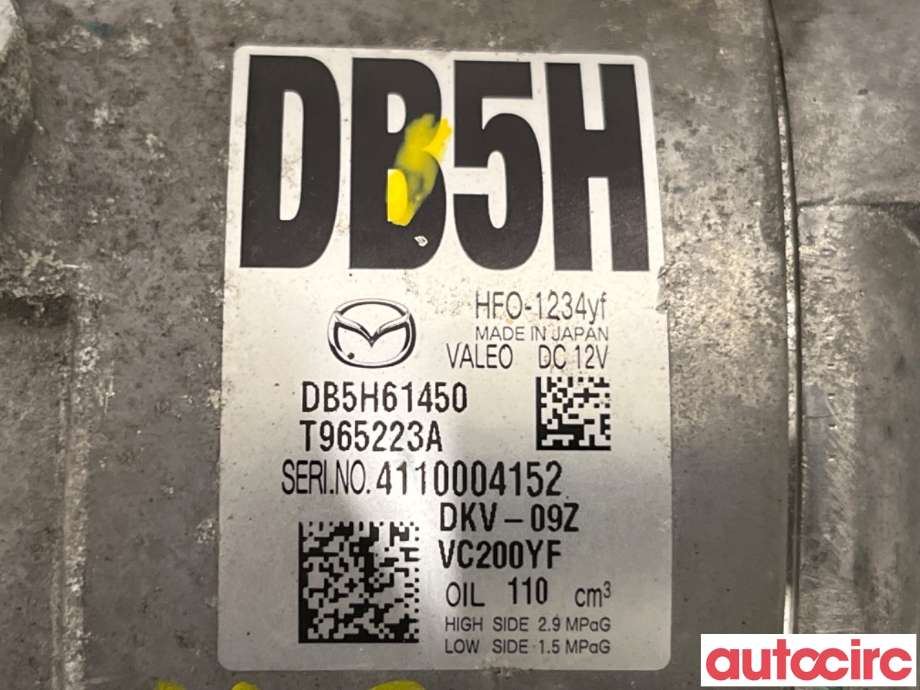 Aircondition kompressor til Mazda 2 2015-2019 (Type III, Fase 1)  (MAZDA|DB5H-61-450|DKV-09Z|DB5H61450)
