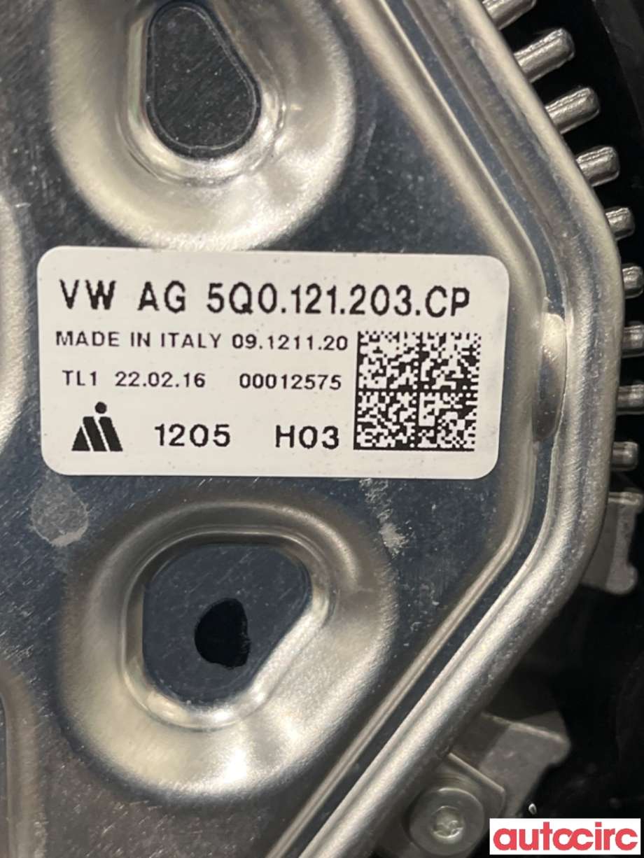 Kjølevifte til Škoda Octavia 2013-2016 (Type III, Fase 1)  (SKODA|5Q0121203AB||5WA121203G)