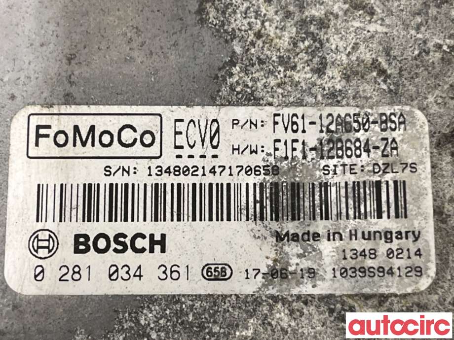 Styreenhet motor til Ford Transit Connect 2013-2018 Type II, Fase 1 (FORD|2032181|0281034361|F1F1-12B684-ZA)