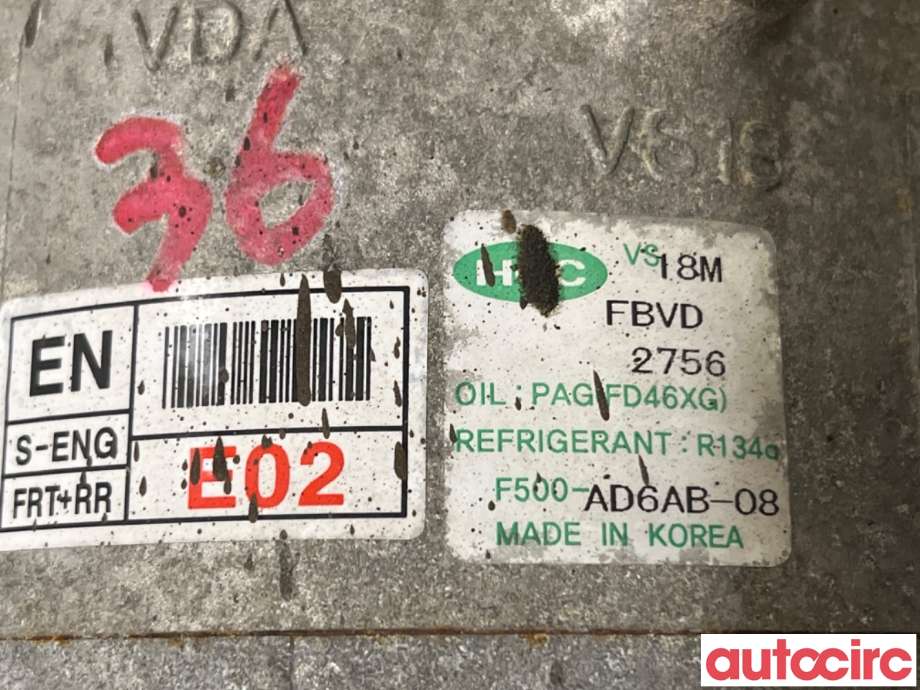 Aircondition kompressor til Hyundai Ix35 2010-2015  (HYUNDAI|977013J010|F500-AD6AB-08|)