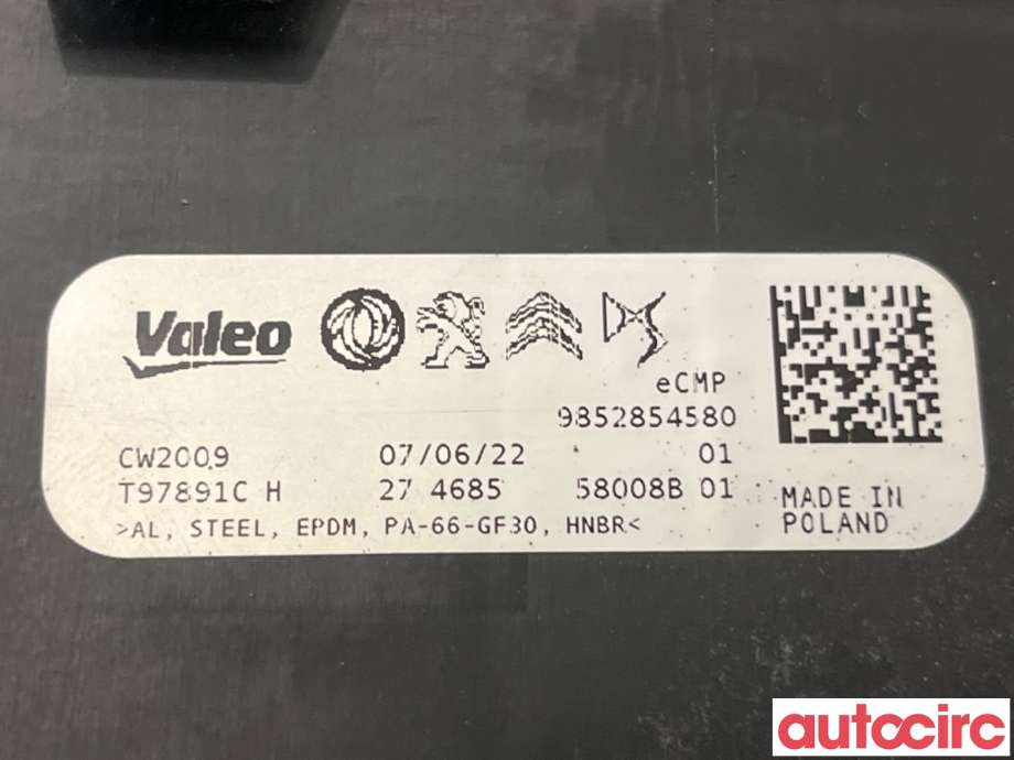 Kullfilter (boks) til Peugeot 208 2019-->> (Type II)  (PEUGEOT|9830070780|T97891CH|9852854580)