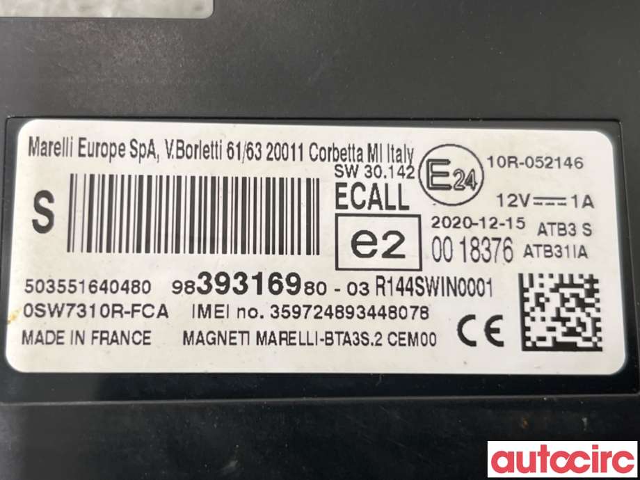 Styreenhet diverse til Peugeot 2008 2019-->> (Type II)  (PEUGEOT|9839316980||9847654980)