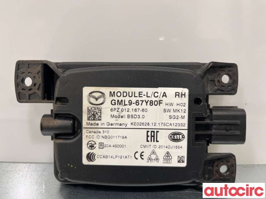 Sensor radar til Mazda 6 2018-->> (Type III, Fase 3)  (MAZDA|GML9-67-Y80G|6PZ012167-60|GML9-67-Y80F)