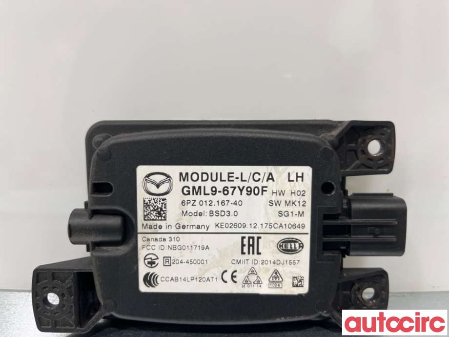 Sensor radar til Mazda 6 2018-->> (Type III, Fase 3)  (MAZDA|GML9-67-Y90G|6PZ012167-40|GML9-67-Y90F)