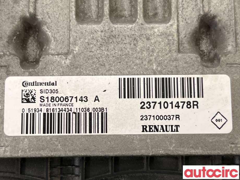 Styreenhet motor til Renault Laguna 2011-2014 Type III, Fase 2 (RENAULT|237101478R|S180067143A|237104451R)