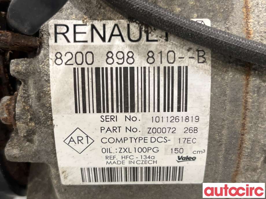Aircondition kompressor til Renault Laguna 2011-2014 Type III, Fase 2 (RENAULT|7711497037|DCS-17EC|8200898810)
