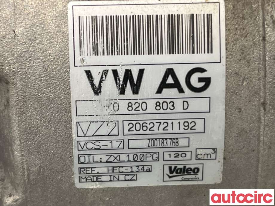 Aircondition kompressor til Škoda Superb 2008-2015 (Type II)  (SKODA|1K0820808DX|VCS-17|1K0820808F)