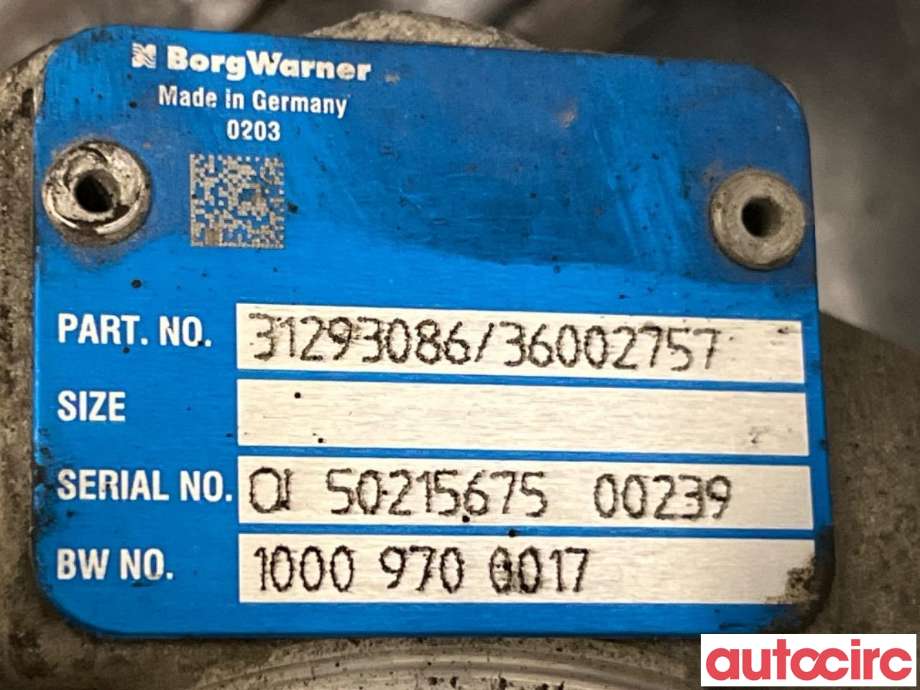 Turbo til Volvo XC70 2008-2013 (Type II, Fase 1)  (VOLVO|36012552|10009700017|36002757)