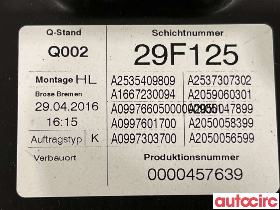 Ruteheis til Mercedes GLC 2015-2022 (X253) (X253) (MERCEDES|A2537307902||A2535409809)