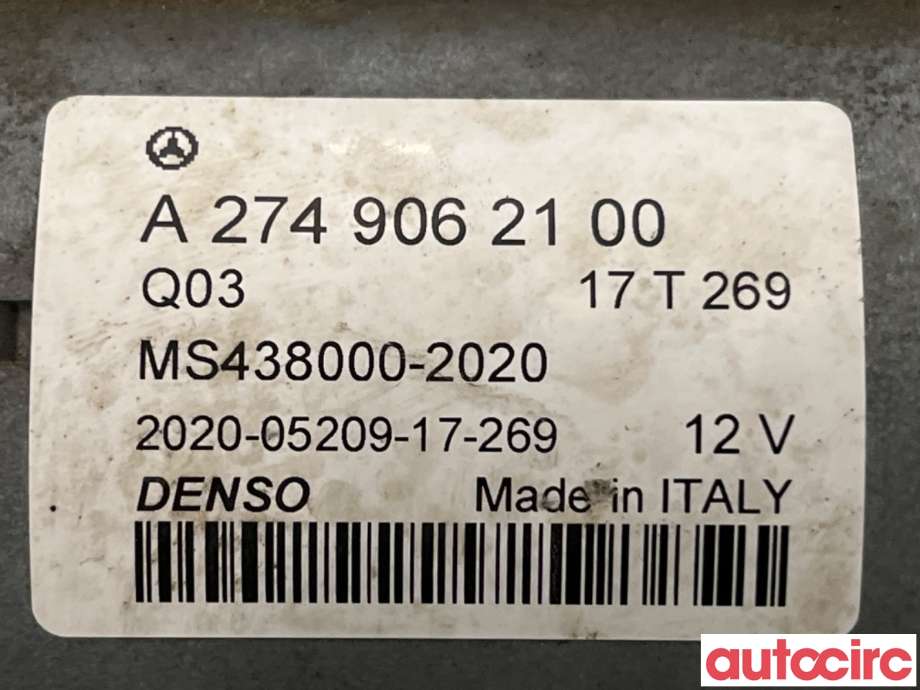 Starter til Mercedes C-Klasse 2018-2021 (Fase 2) (W205) (W205) (MERCEDES|A2749062100|MS438000-2020)