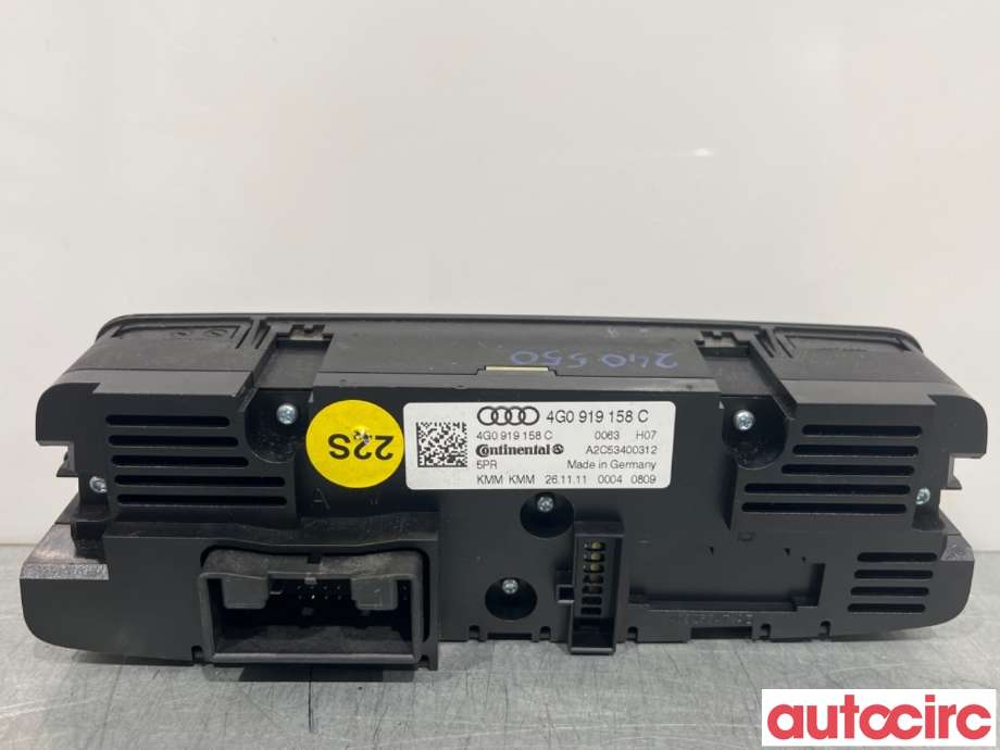 Varmeapparat betjening til Audi A6 2011-2014 (Type IV, Fase 1) (C7) (C7) (AUDI|4G0919158C|)
