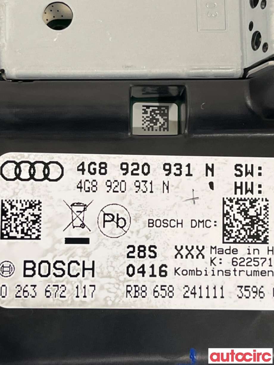 Instrumentpanel til Audi A6 2011-2014 (Type IV, Fase 1) (C7) (C7) (AUDI|4G8920932DX||4G8920931N)