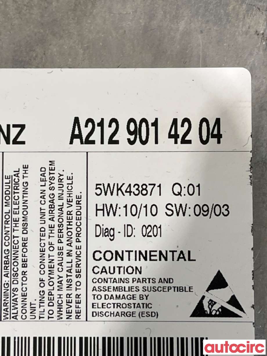 Airbag elektronikk til Mercedes E-Klasse 2009-2013 (Fase 1) (W212) (W212) (MERCEDES|A212901420480||A2129014204)