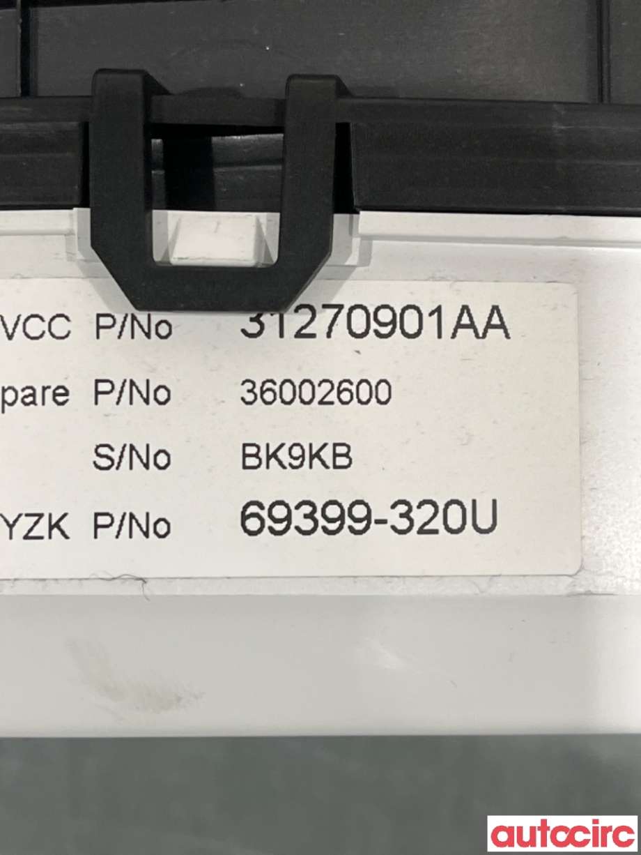 Instrumentpanel til Volvo S80 2006-2013 (Type II, Fase 1)  (VOLVO|36002600|69399-320U)