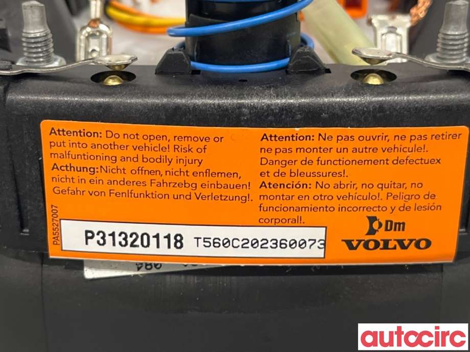 Airbag rattpute til Volvo S80 2006-2013 (Type II, Fase 1)  (VOLVO|31332826||31320118)