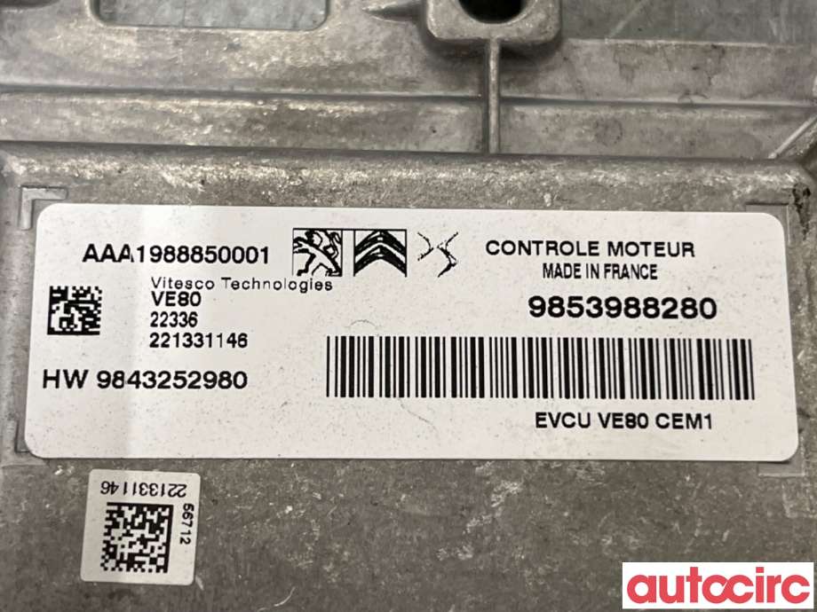 Styreenhet diverse til Peugeot 2008 2019-->> (Type II)  (PEUGEOT|1675659280|AAA1988850001|9843252980)